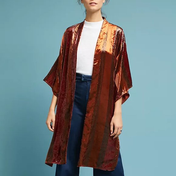 Ett-twa By Anthropologie Tops - NWT Ett-twa By Anthropologie Longline Velvet Kimono Jacket Size XS / S-P